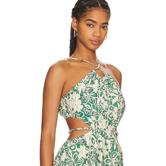 ASTR the Label Sivana Dress in Green Floral NWT Size Large - Picture 2 of 4